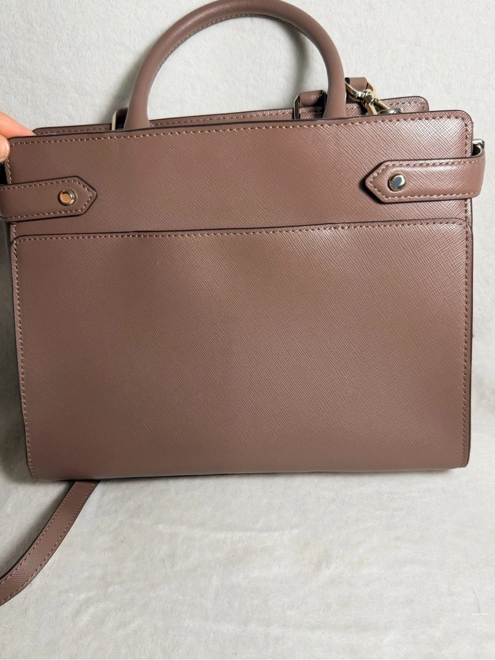 Kate Spade Staci Medium Satchel & Wallet Set Mauve Beige Saffiano